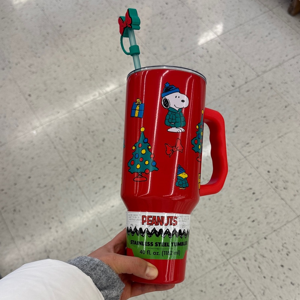 Peanuts Festive Red Tumbler with Straw